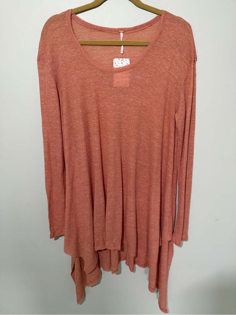 Free People Rustic Orange Asymmetrical Tunic Dress L NWT
